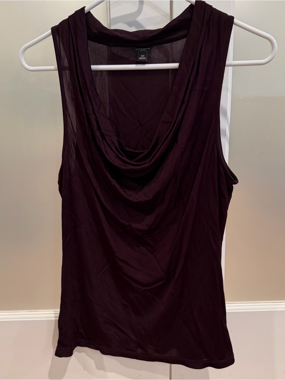Ann Taylor Draped Cowl Neck Sleeveless Camisole - Plum